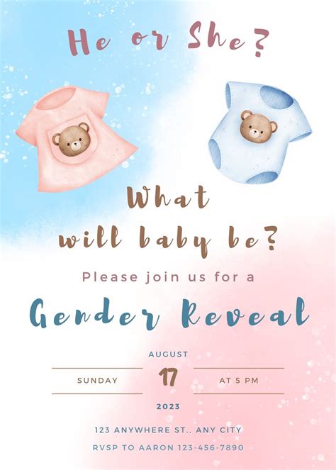 printable gender reveal invitations